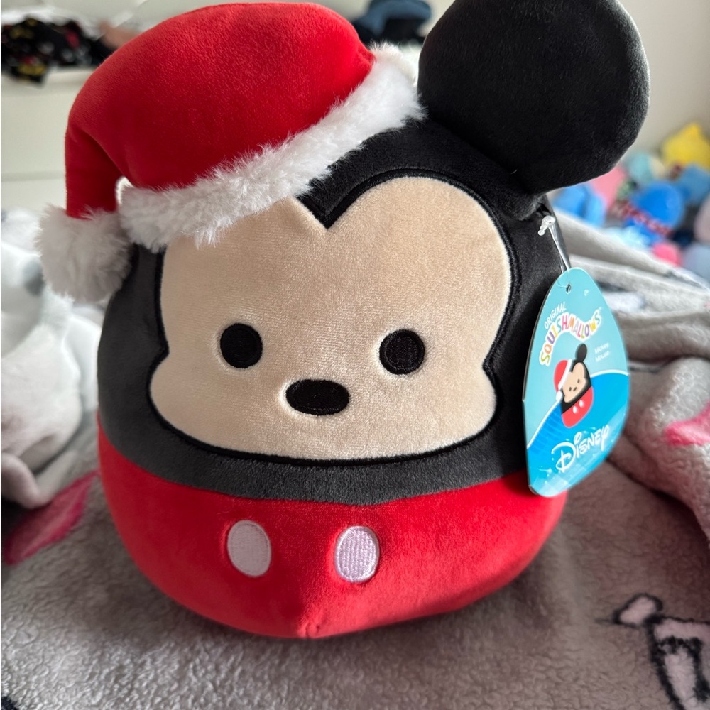 Squishmallows Disney Mickey Mouse Christmas  8” Red and Black Stuffed Animal
